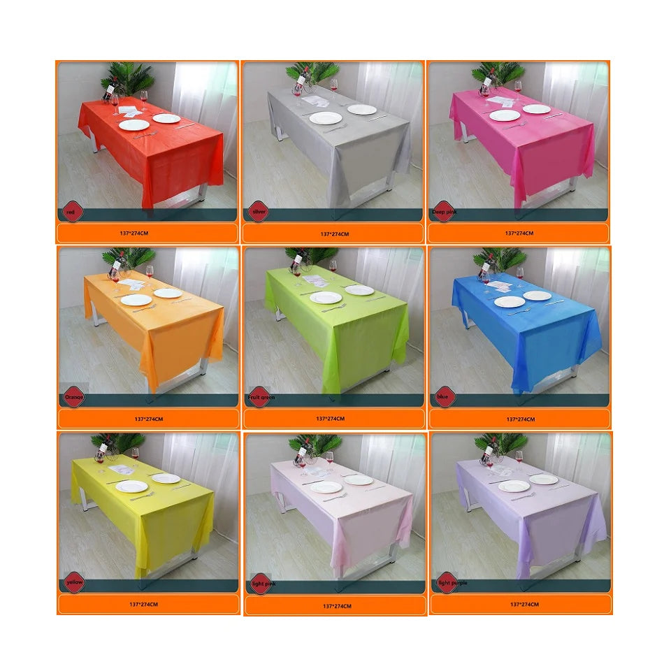 1pc 137*274cm Birthday Party Blue Pink Plastic Table Cover Girl Shower Party Supplies Disposable Table Cloth Wedding Decorations