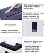 12L Level 4 Confidential Paper Shredder Mini Office Household Granular Paper Document Shredder can continuously shred 5 sheets