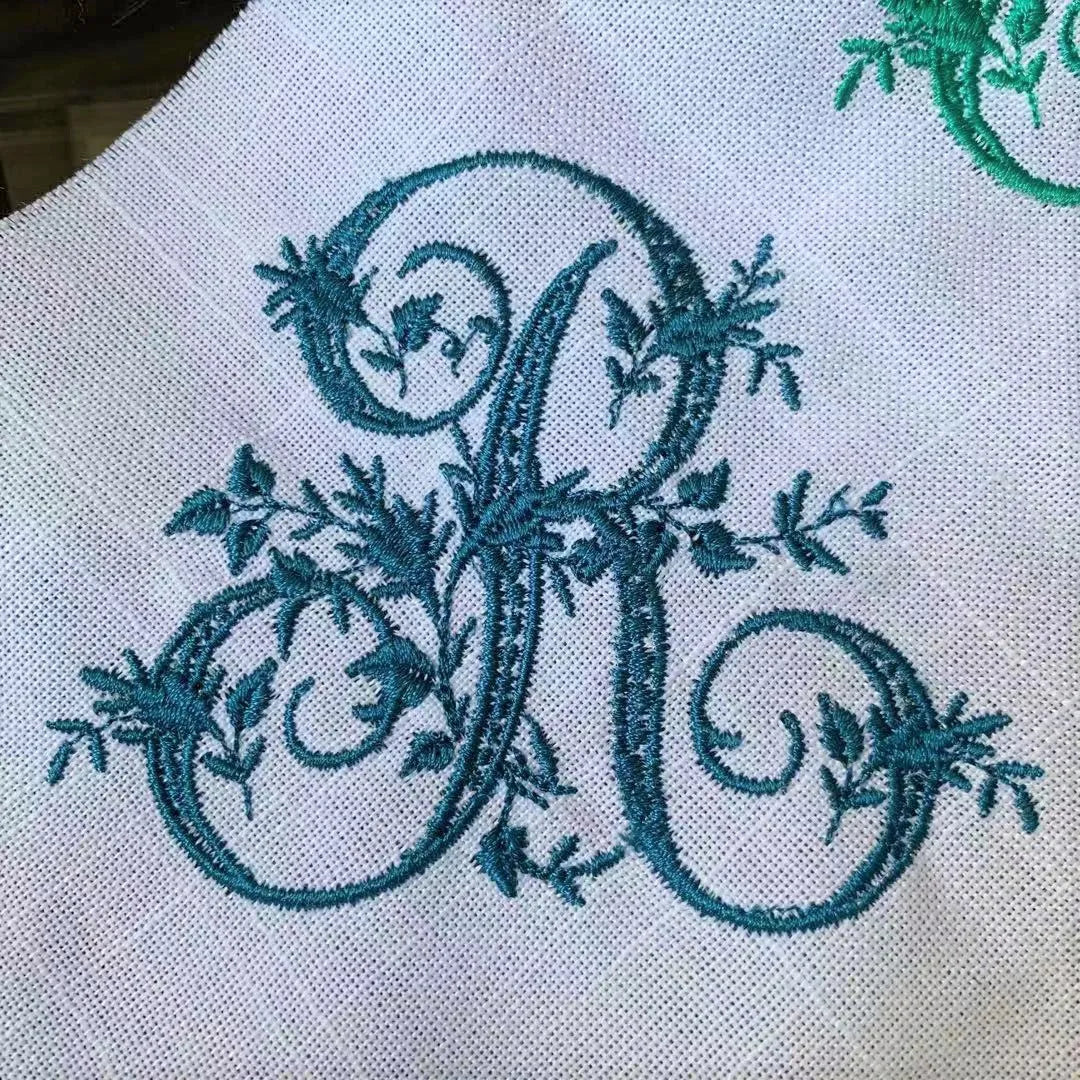 Customized Victorian Monogrammed Embroidered Dinner Napkins Placemat，Elegant Design for Wedding, Party, Gift