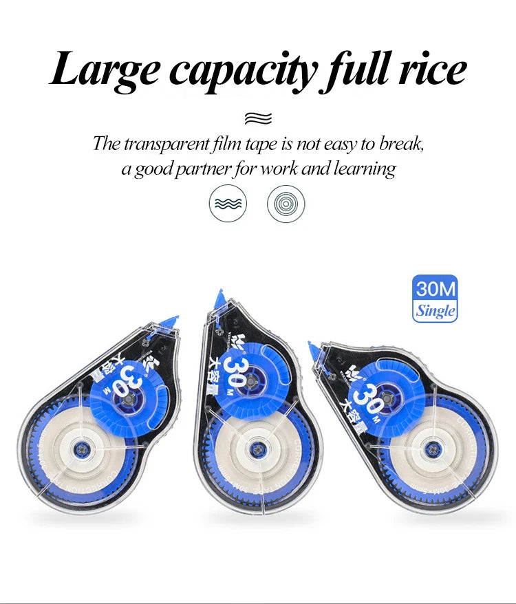Correction Tape 12m/30m/60m Large-capacity Multi-specification Correct Belt Diary Scrapbooking Student School Office Supplies