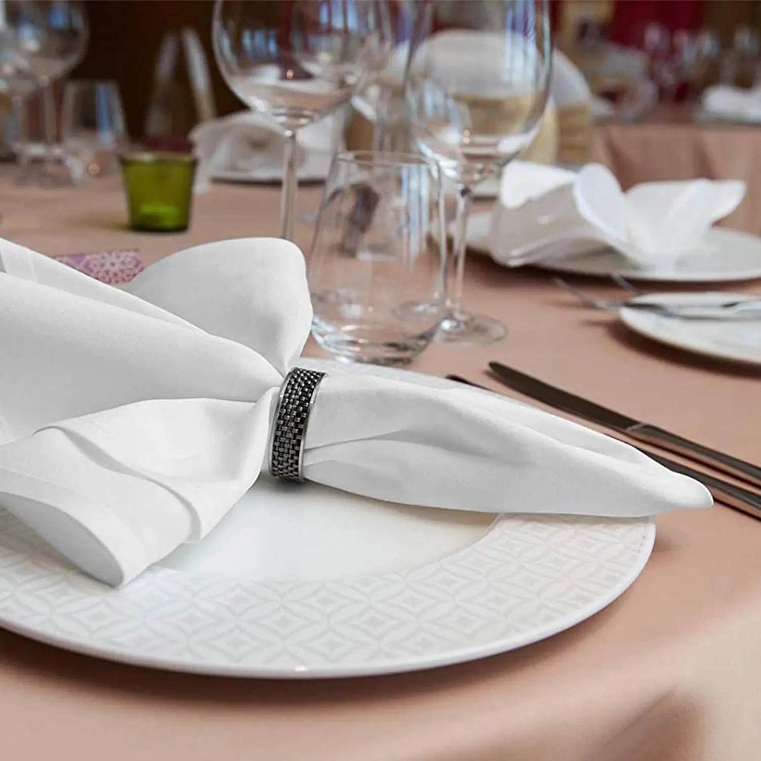 12PC  45x45cm RESTAURANT DINNER CLOTH LINEN WHITE 45x45cm PREMIUM HOTEL NEW NAPKINS