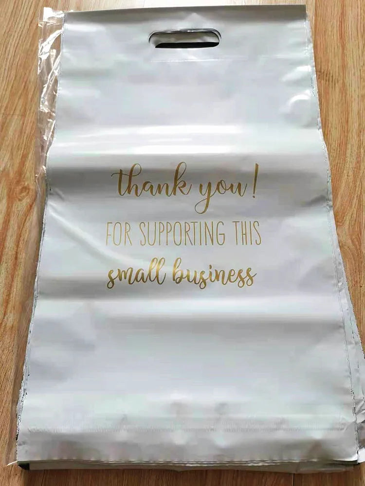 50PCS Thank You Pink Poly Mailer Adhesive Envelopes Bag DIY Logo T-shirt Underwear Dress Leggings Toys Shipping Portable Pouches