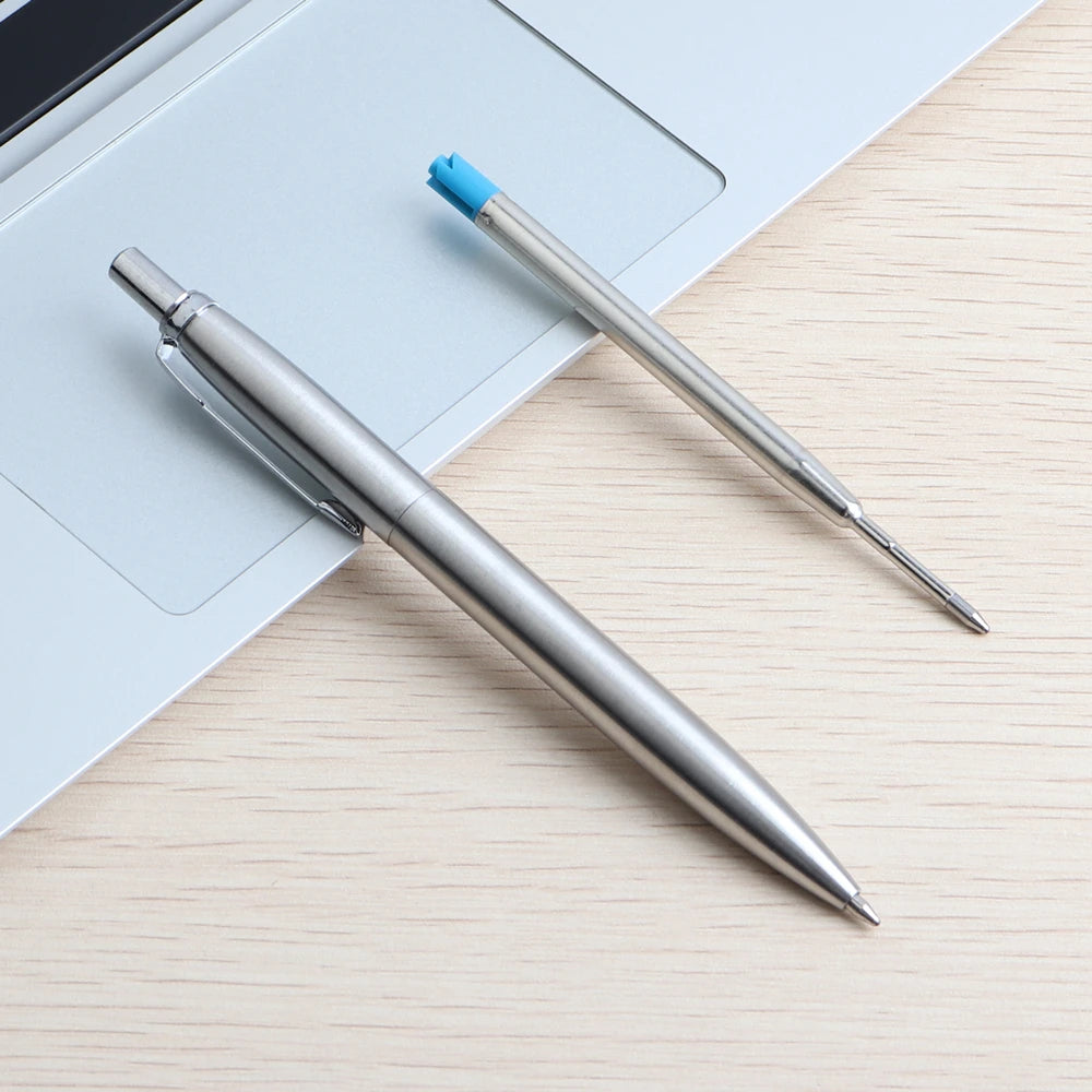 5Pcs/Set Metal Ballpoint Pen Promotional Pens G2 Refill Blue Ink Automatic Ballpoint Pens Set For School stationery office Pen