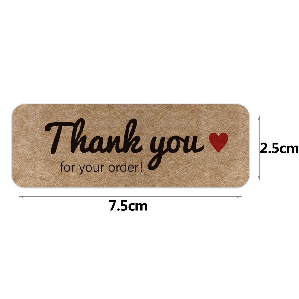 120Pcs/roll Thank You For Your Order Stickers Pink Labels For Envelope Sealing For Small Business Decor Sticker Stationery