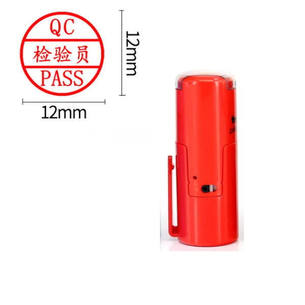 DIY Custom QC Inspect  Self-Inking Pocket Stamp Laser Engraved Rubber Seal Stamp