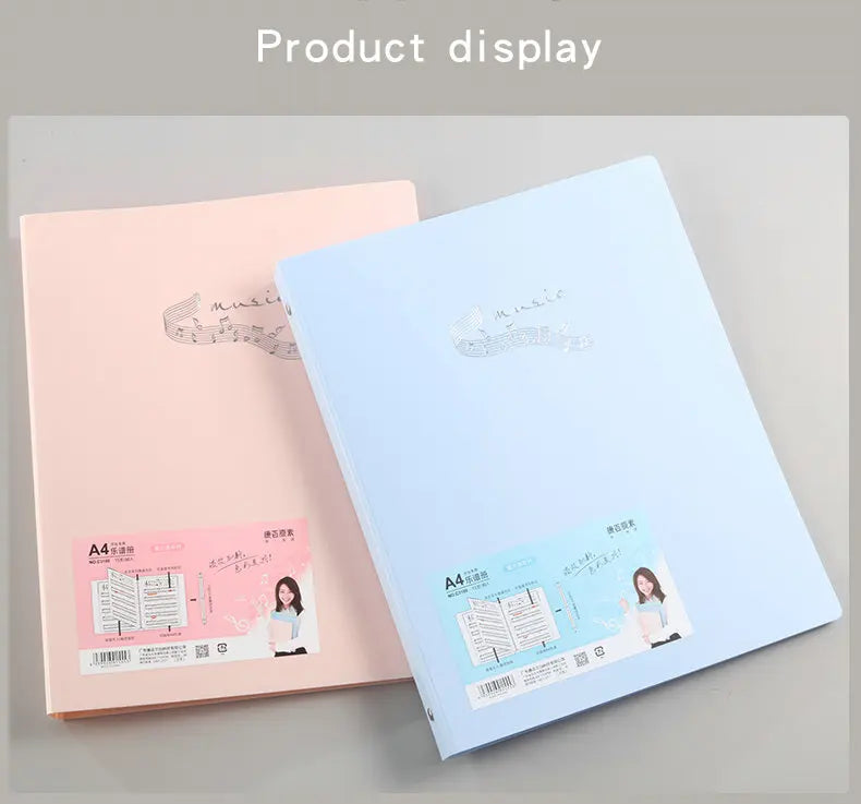Piano Music Binder A4 3-Rings Sheet Music Folder Transparent Sleeves Music Scores A4 Folder With Rings