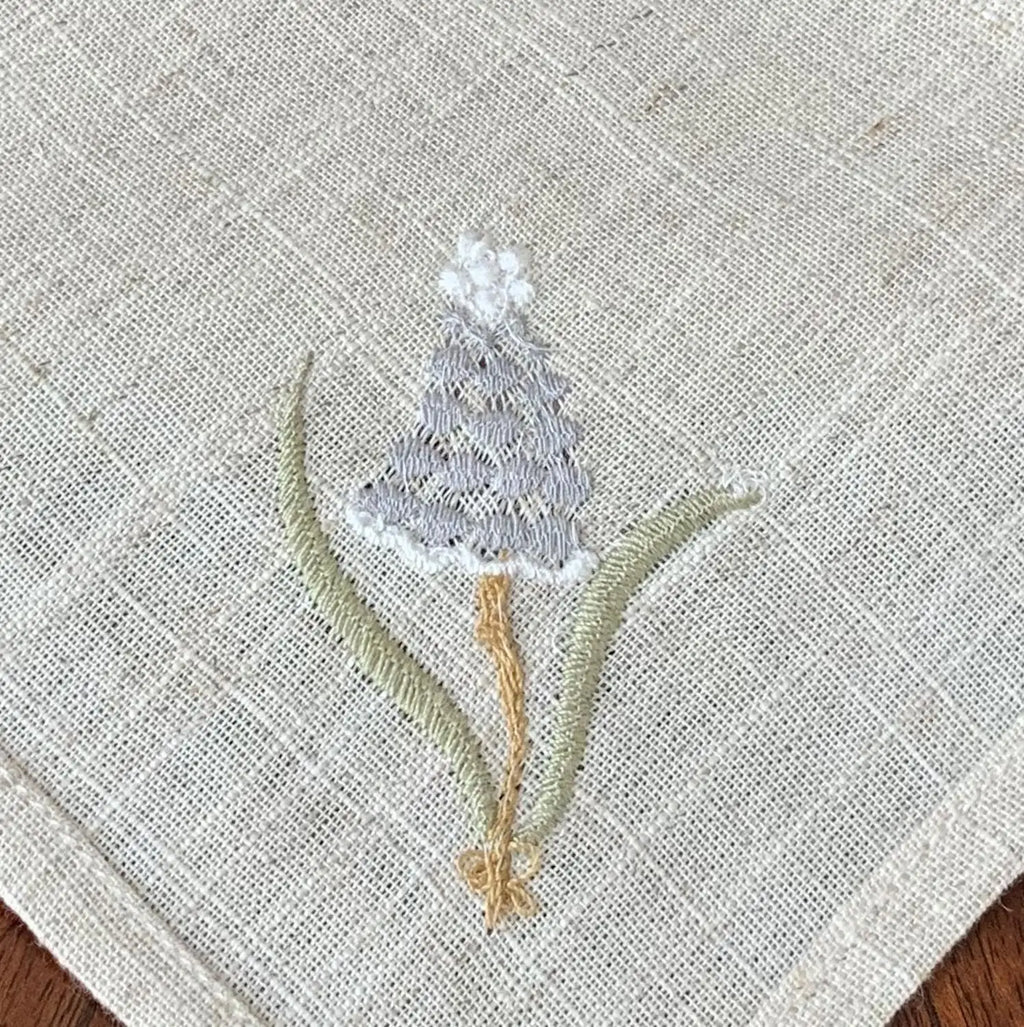 Varieties Flower,  Garden Embroidered Linen Look Floral Napkins, Placemats, Table Napkin, Hotel, Airbnb, Gift Restaurant