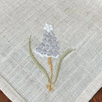 Varieties Flower,  Garden Embroidered Linen Look Floral Napkins, Placemats, Table Napkin, Hotel, Airbnb, Gift Restaurant