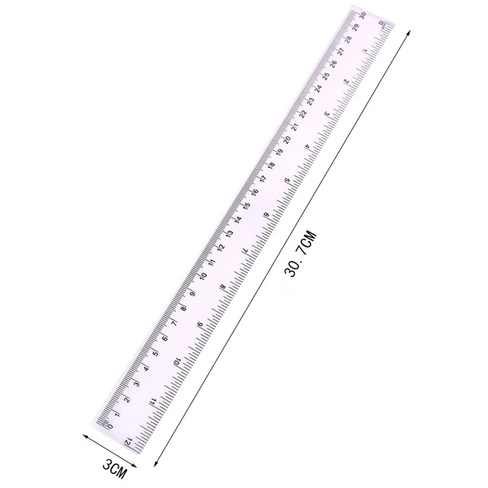 Transparent Plastic Ruler 6/8/12 Inch Standard/metric Rulers Straight Ruler Measuring Drawing For Student School Office Supplies