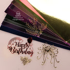 DUOFEN craft paper shining color golden gilded mirror suface A4 250g for DIY papercraft projects Scrapbook Paper Album