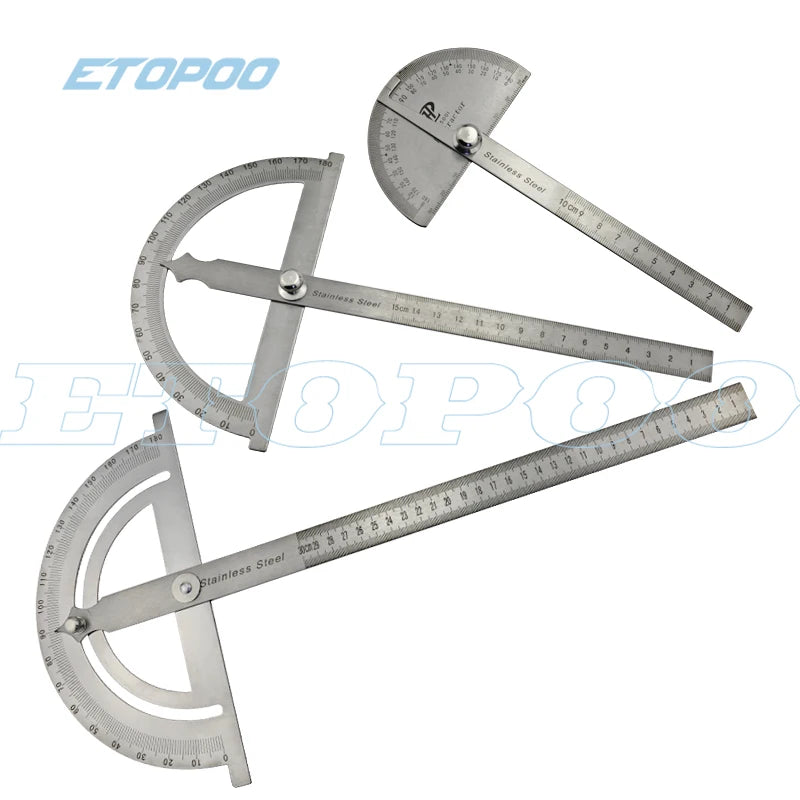 150mm 300mm Stainless Steel 180 Degree Protractor Angle Finder Rotary Measuring Ruler Machinist Tool Craftsman Ruler Goniometer