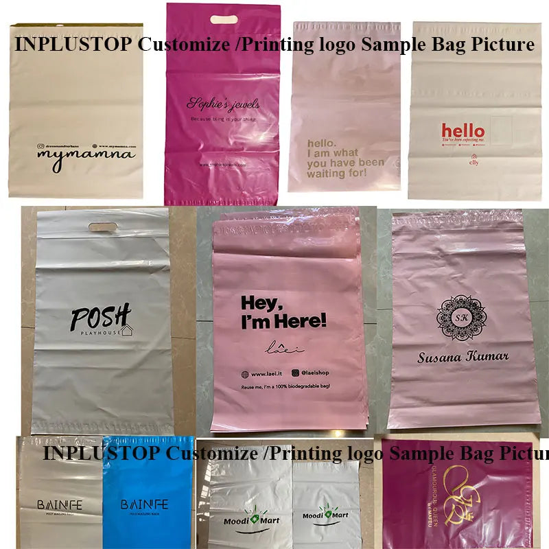 INPLUSTOP 50Pcs/lots PE Colors Printing Express Bags Cute Pattern Clothing Shipping Bags Waterproof Poly Mailer Postal Mail Bags