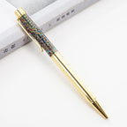 Lytwtw's Ballpoint Pen Oil Metal Office School Supplies Stationery Spinning Rose Gold Gift Cute Clip Glitter