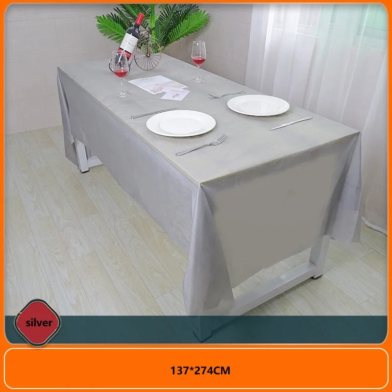 1pc 137*274cm Birthday Party Blue Pink Plastic Table Cover Girl Shower Party Supplies Disposable Table Cloth Wedding Decorations