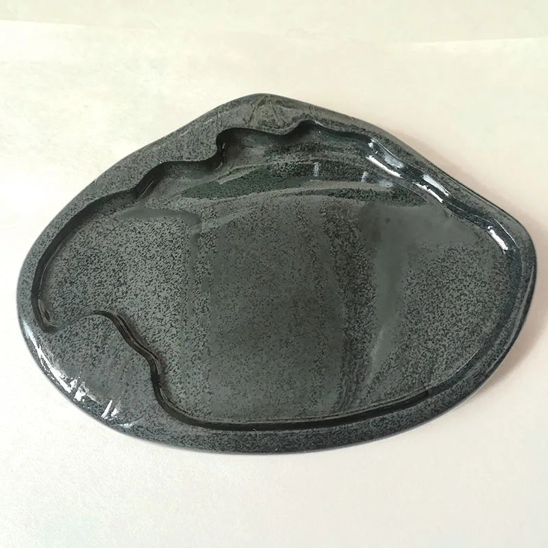 Chinese Inkstone Rectangle Calligraphy Ink stone student Ink Well with cover Inkwell Grinding Made of Natural stone Ink-well