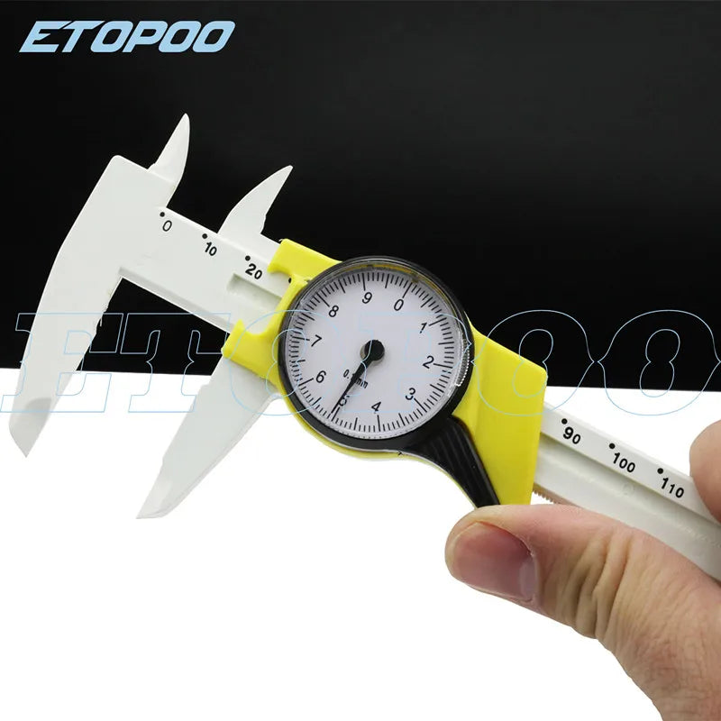 0-150MM 6inch Pure Plastic Vernier Caliper with Dial Plastic Dial Caliper Gauge Digital Caliper Micrometer Thickness Gauge