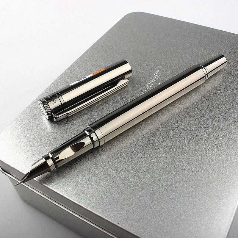 High Quality for Writing Fountain Pen 0.38mm EF Nib Stainless Steel Metal Inking Pen for Writing Signing Pen