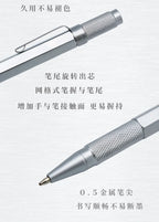 WANCHER Ballpoint Pen Original Hexagon Brass Metal Rotary Black 0.5mm Refill Replaceable W1558 Office School Stationery