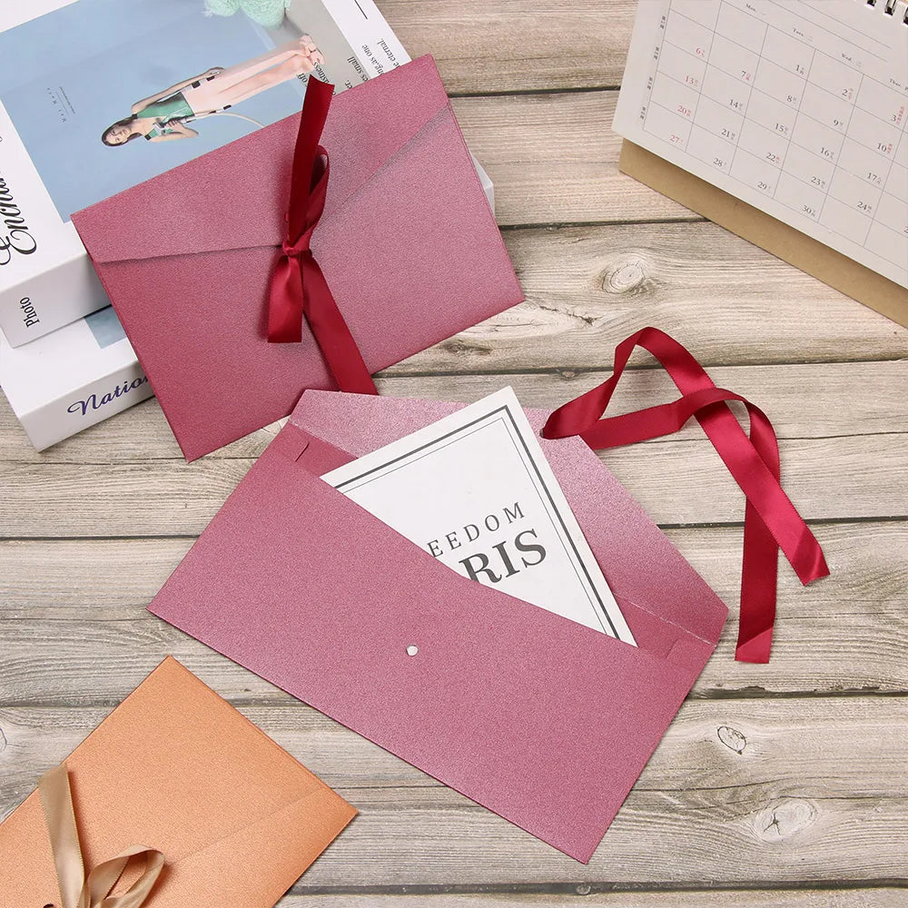 Beautiful Classic Retro Multicolor tie Pearl paper envelopes on Kraft for wedding invitation gift envelope  Greeting Card Bag