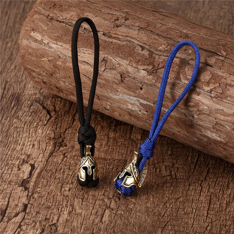 Supretu Men Vikings Lanyard Keychain Spartan Warrior Accessories Woven Rope Knife Car Keyring Handmade Bag Pendant Jewelery Gift