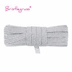 BRISTLEGRASS 2 5 10 Yard 1/4" 6mm Flat Skinny Elastic Cord Glitter Latex Rubber Band Rope Notebook Earloop Dress DIY Sewing Trim