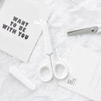 Mini White Scissor INS Style Portable Stainless Steel Blade Cutter for Paper Home Handwork Stationery Office School Gift F676