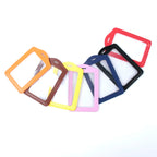 Pu Leather Card Holders Id Badge Case Clear And Color Border Lanyard Holes Bank Credit Id Badge Holders Accessories Wholesales