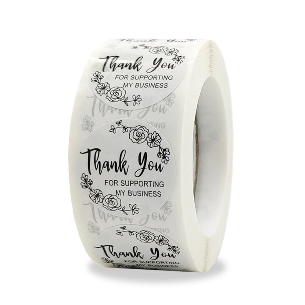100-500pcs Thank You for My Small Business Stickers Paper Thank You Label Sticker Kraft paper Adhesive Shipping Mail Labels