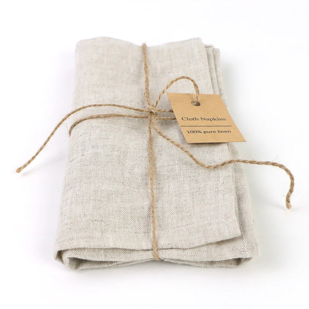 4PCS 40X40CM Pure Linen Napkins Cloths Soft Comfortable Fabric Reusable Kitchen Accessories for Wedding Birthday Parties