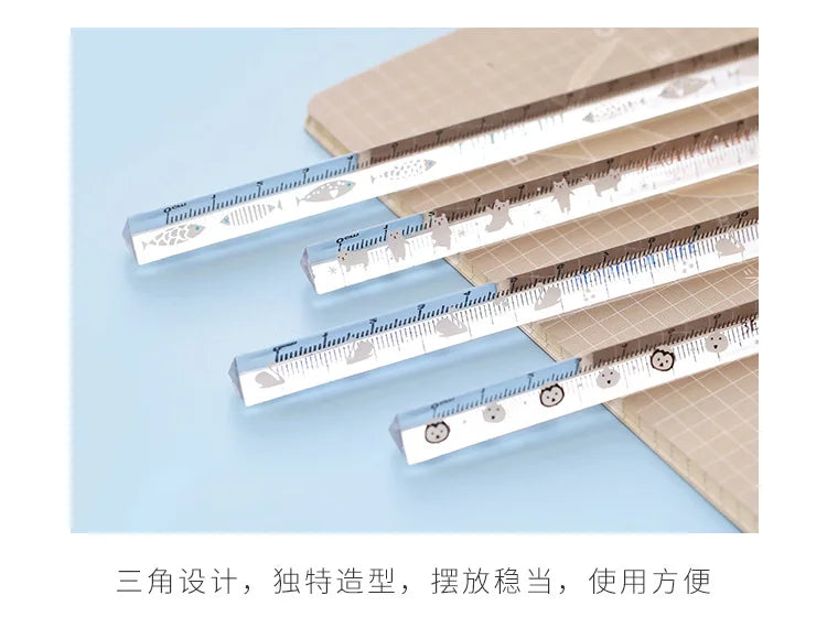 Transparent Triangle Ruler 15 Cm Kawaii Accessories Stationery School Supplies Student Rulers