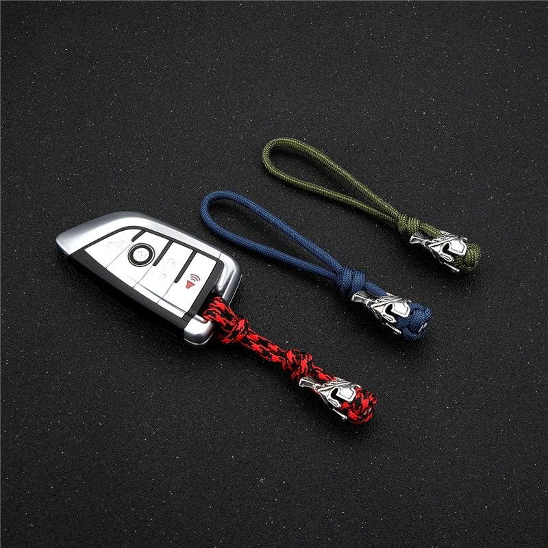 Supretu Men Vikings Lanyard Keychain Spartan Warrior Accessories Woven Rope Knife Car Keyring Handmade Bag Pendant Jewelery Gift