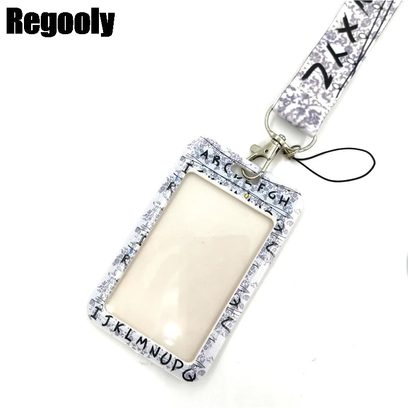 Letters Anime Lanyard Badge Holder ID Card Lanyards Mobile Phone Rope Key Lanyard Neck Straps Keychain Key Ring