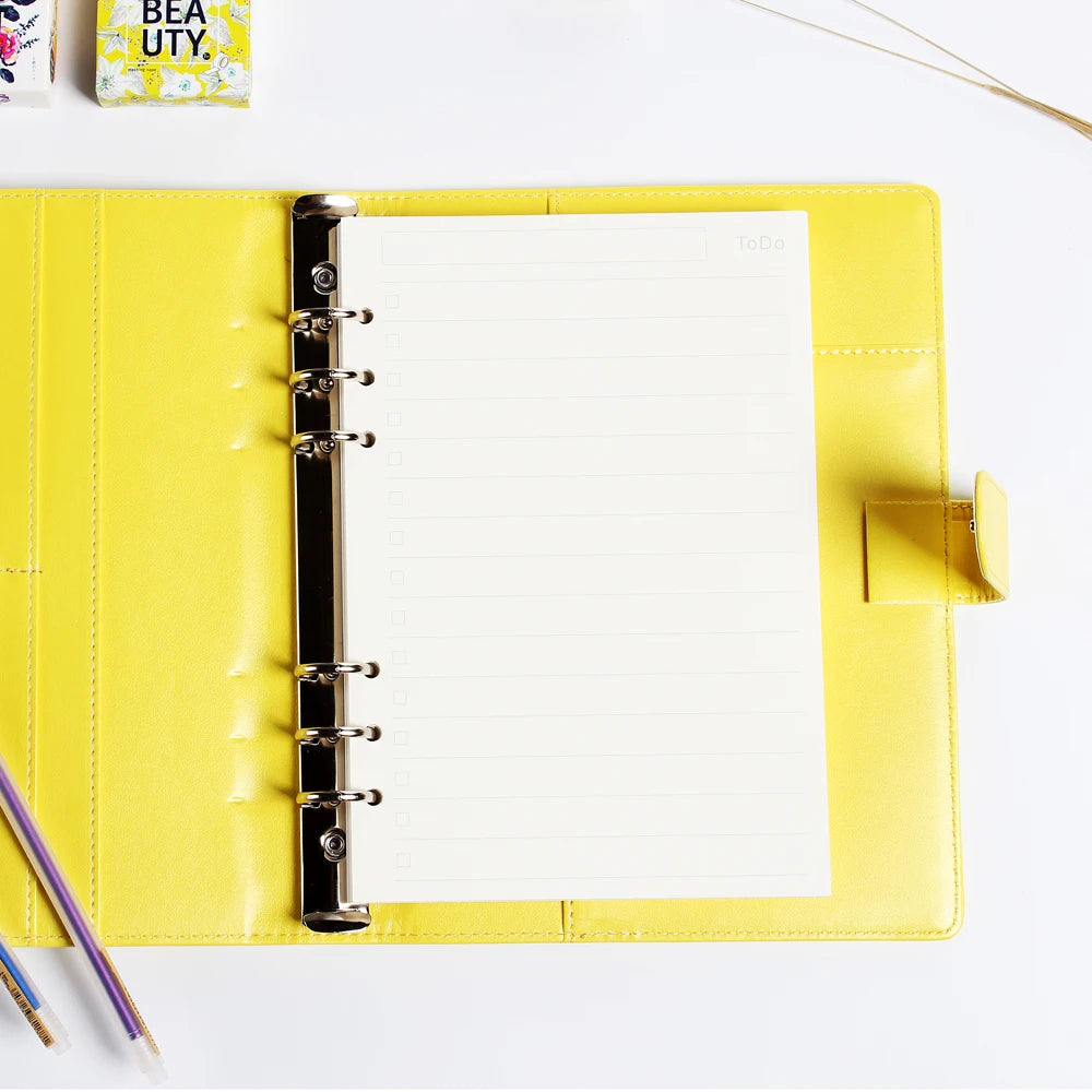 Diary 2025 Classic 6 Holes Binder Notebook Inner Paper Core/refilling Inner Papers:line,grid,dots,list,daily Weekly Monthly Plan