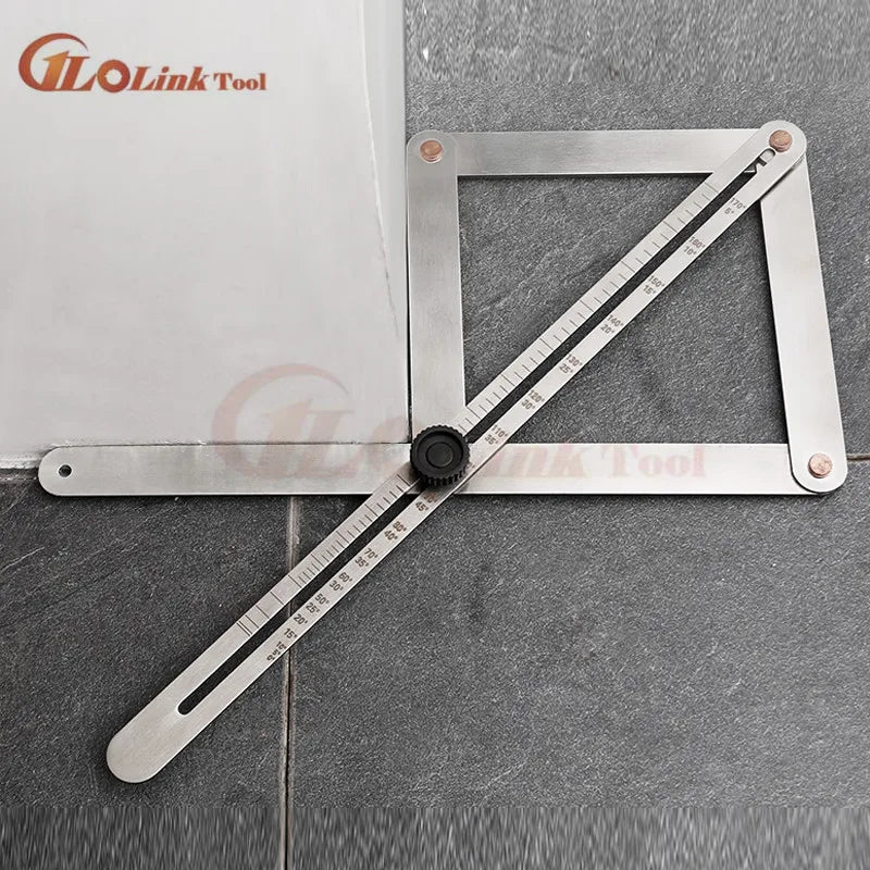 DIY Multi-angle Corner Angle Finder Aluminum Protractor Tile Wood Ruler Woodworking Model Craft Angle