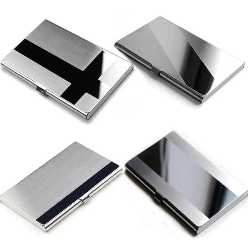 2022 New Waterproof Stainless Steel Business ID Credit Card Holder Luxury Silver Aluminium Case Cover Unisex Card Wallet