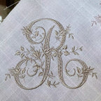 Customized Victorian Monogrammed Embroidered Dinner Napkins Placemat，Elegant Design for Wedding, Party, Gift