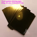 DUOFEN craft paper shining color golden gilded mirror suface A4 250g for DIY papercraft projects Scrapbook Paper Album