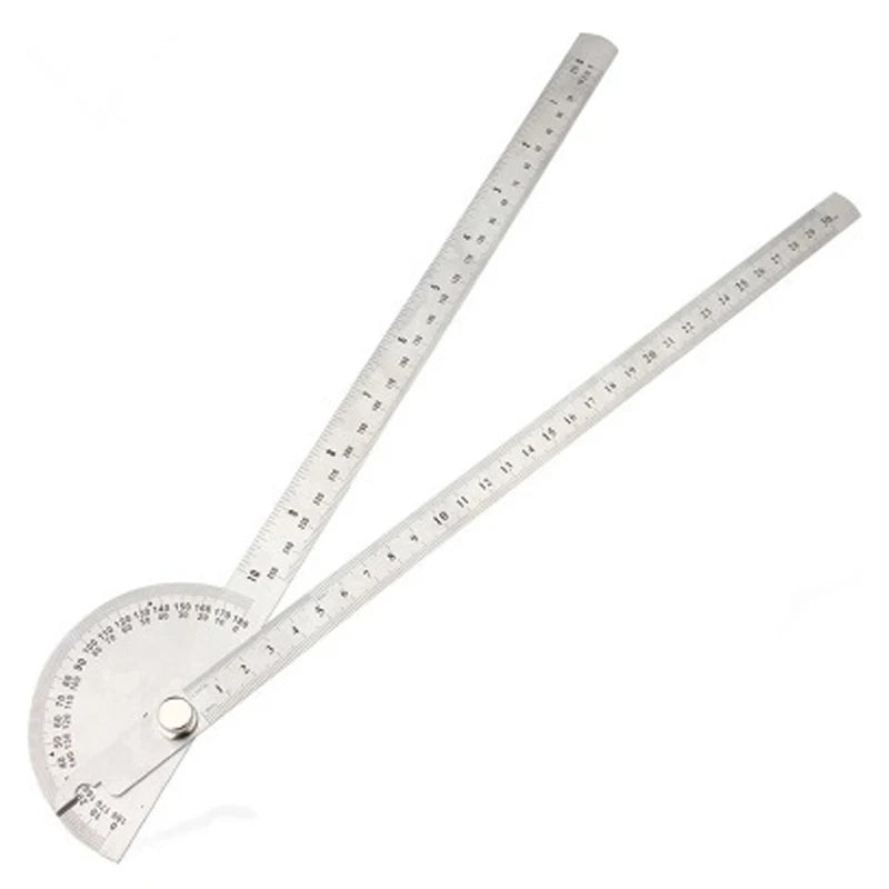 150mm 300mm Stainless Steel 180 Degree Protractor Angle Finder Rotary Measuring Ruler Machinist Tool Craftsman Ruler Goniometer
