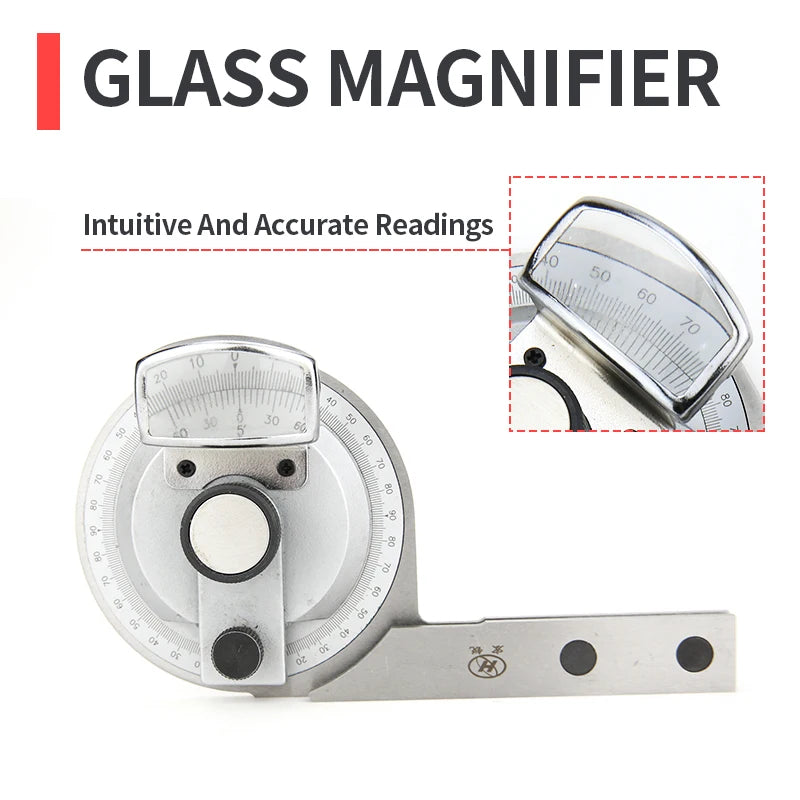 320/360° Universal Angle Ruler Carbon Steel Protractor Angle Measuring Instrument Magnifying Glass Woodworking Measuring Tools