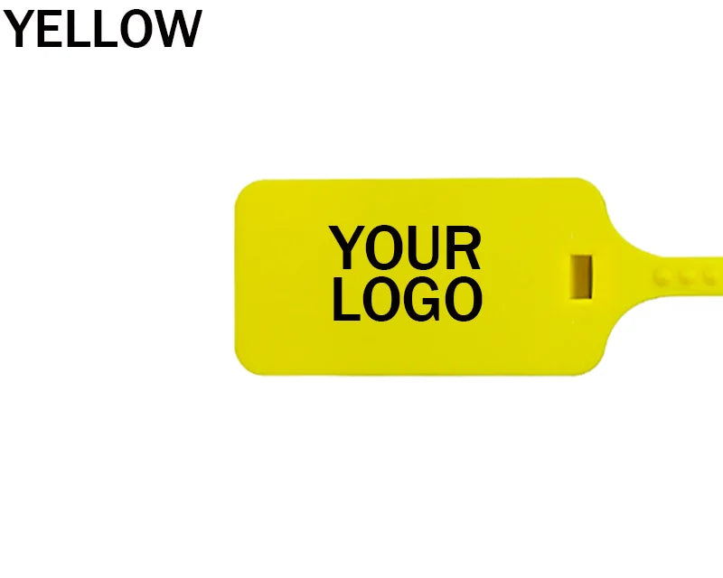 100Pcs Custom Logo Plastic Security Seals Zip Tie Hang Tags Personalized Brand Labels for Garment Sneaker Shoes 300mm 11.8"