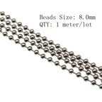 1.5 2.0 2.4 3.2 4 6 8 10mm Stainless Steel Ball Chain Bulk Bead Chain Necklace Connector Clasp For DIY Necklace Jewelry Making