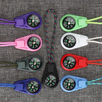 2Pcs EDC Mini Compas with Zipper Tail Rope Paracord Bracelet Gear Survival Keychain Camping Hiking Pocket Compasses Outdoor Tool
