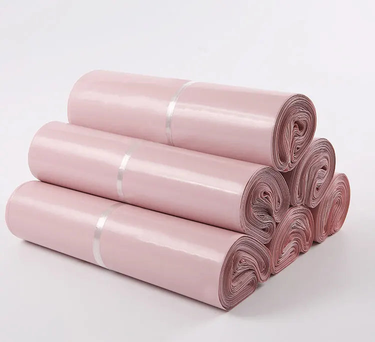 New Light Pink PE Plastic Self-seal Mailbag Poly Envelope Waterproof Postal Courier Bag Waterproof Packaging Postal Bags