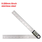 0-200/300mm Digital Angle Finder Meter 0-360 Degree Stainless Steel LCD Protractor Goniometer Ruler