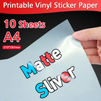 10Sheets Transparent Printable Vinyl Sticker Paper A4 Waterproof Self-Adhesive Copy Paper to DIY Stickers For All Inkjet Printer