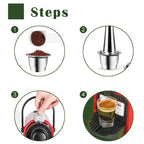 icafilas Coffee Capsule Reusable for Nespresso Cafe Machine Stainless Steel Pod Reutilisable Coffee Filters Eco-Friendly Cup
