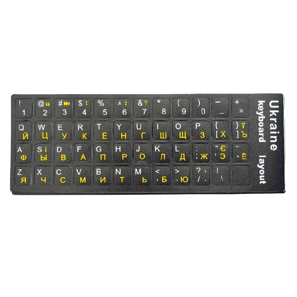 1PC Multicolor PVC Keyboard Stickers Self-adhesive Cover Sticker Russian Ukraine Arabic English Hebrew Italian Spanish Sticker