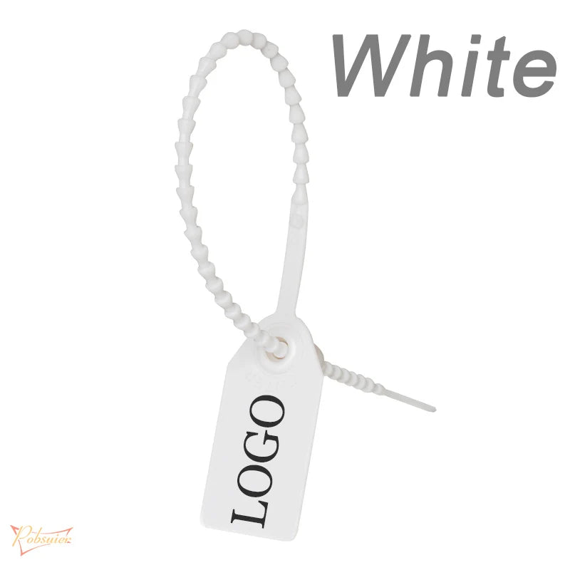 100 Custom Print Hang Tags Beaded Plastic Cable Zip Ties Garment Clothing Shoe Bag Security Brand Logo Tag Label Seal 250mm/9.8"