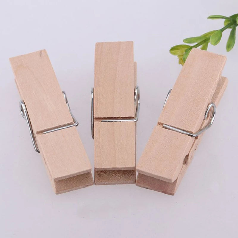1/20/30/50 PCS Different Sizes 25mm/35mm/44mm/150mm Natural Wooden Clips For Photo Memo Office Clothespin Craft Decoration Pegs