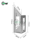 Aluminum Woodwork Scriber T Ruler Multifunction Square 45/90 Degree Gauge Angle Ruler Measuring Woodworking Tool